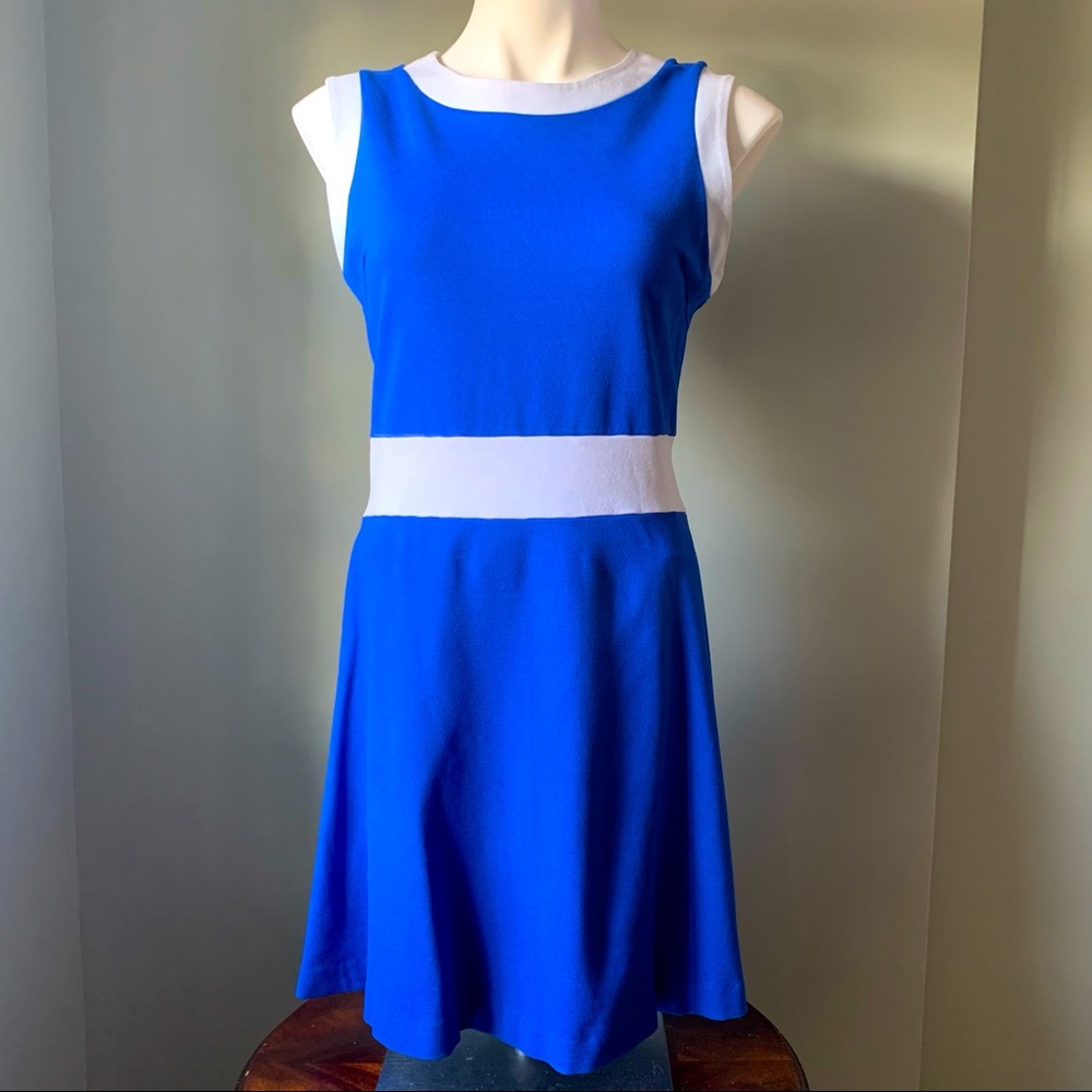 IMNYC Casual Blue and White Sleeveless Dress